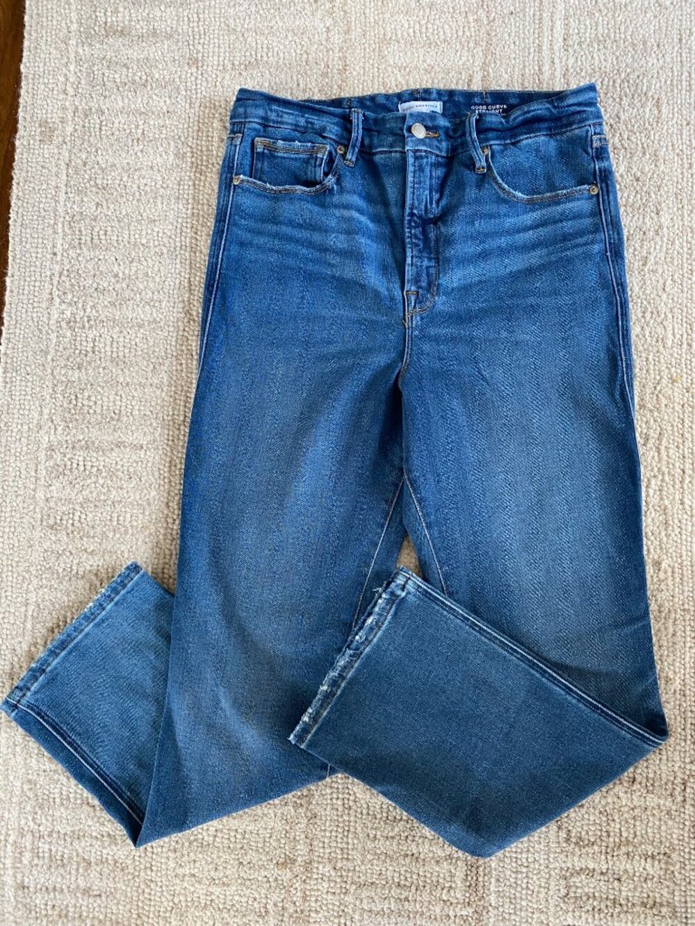 Good American Good Curve Straight Jeans 12/31 Super High Rise 28" Inseam